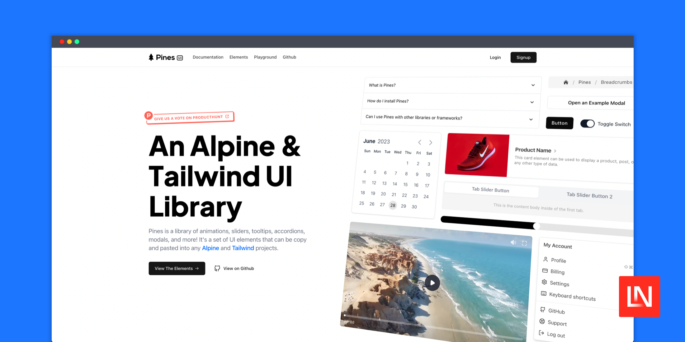 Pines: Бібліотека Інтерфейсу Користувача Alpine And Tailwind
