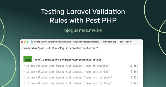 Testing Laravel Validation Rules With Pest Php